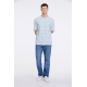 Lindbergh T-Shirt Towel Striped I pastelblå til herre