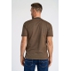 Lindbergh- STRIPED O-NECK TEE DK Brown