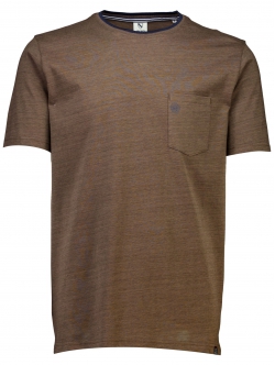 Lindbergh- STRIPED O-NECK TEE DK Brown
