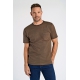 Lindbergh- STRIPED O-NECK TEE DK Brown