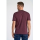 Lindbergh-STRIPED O-NECK TEE-DK WINE