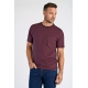 Lindbergh-STRIPED O-NECK TEE-DK WINE