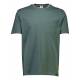Lindbergh-STRIPED O-NECK TEE-DUSTY GREEN