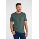 Lindbergh-STRIPED O-NECK TEE-DUSTY GREEN