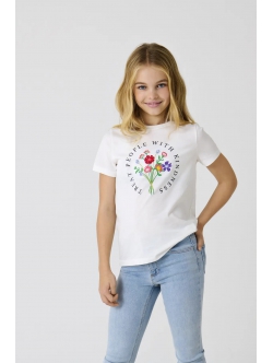 KIDS ONLY KOGEMMA t-shirt i hvid til piger