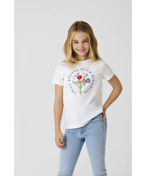 KIDS ONLY KOGEMMA t-shirt i hvid til piger