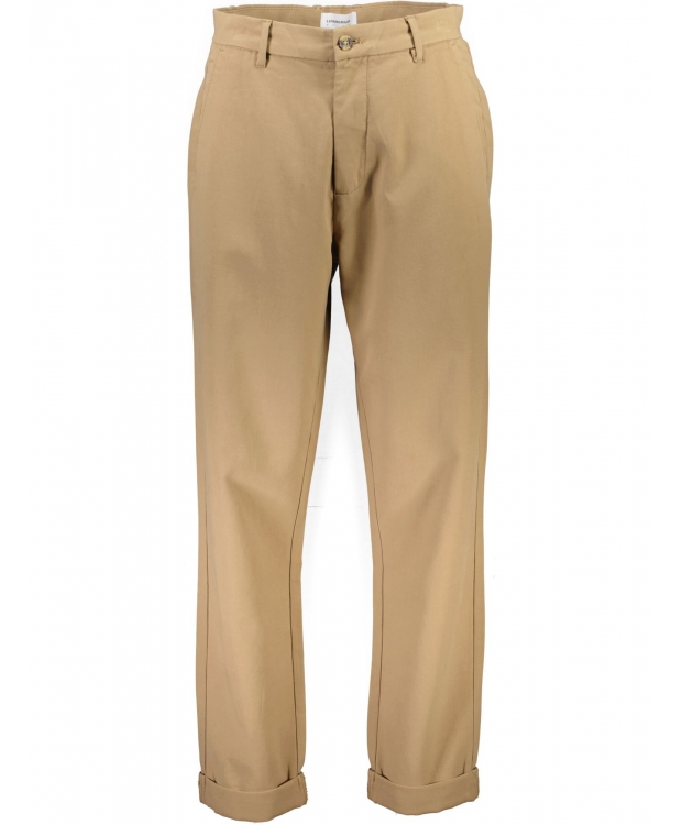 Bukser i twill med bred pasform- Deep sand
