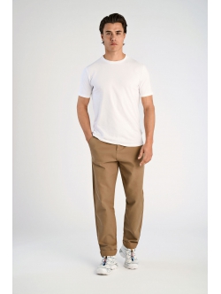 Bukser i twill med bred pasform- Deep sand