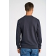 Lindbergh Navy sweatshirt med logoprint O-hals til herre