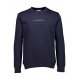 Lindbergh Navy sweatshirt med logoprint O-hals til herre