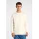 Lindbergh Pearl hvid sweatshirt med logoprint O-hals til herre