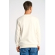 Lindbergh Pearl hvid sweatshirt med logoprint O-hals til herre