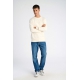 Lindbergh Pearl hvid sweatshirt med logoprint O-hals til herre