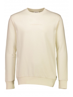 Lindbergh Pearl hvid sweatshirt med logoprint O-hals til herre