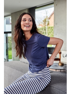 JBS Of Denmark Women Basic Bambus T-Shirt i blå til kvinder