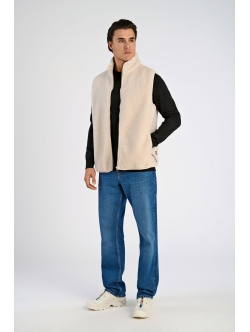 Lindbergh fleecevest i Off White til herre