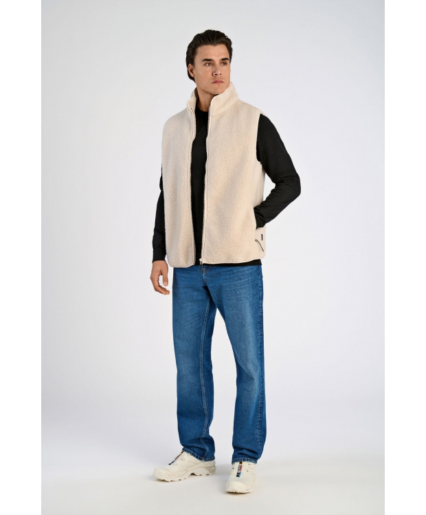 Lindbergh fleecevest i Off White til herre