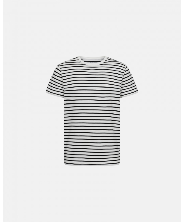 Resteröds bambus-T-shirt i hvid med sorte striber til herre