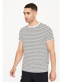 Resteröds Bambus T-shirt i hvid med sorte striber til herre