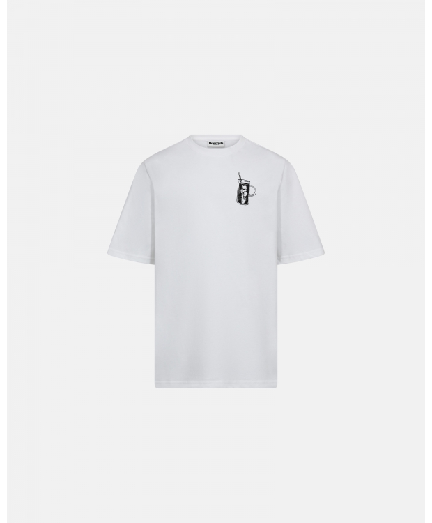 Resteröds Tas Print T-shirt i hvid til herre