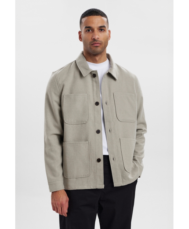 Resteröds Wool Overshirt i lysegrå til herre