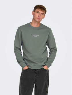 ONLY & SONS Sweatshirt Crew Neck i Castor Gray til herre