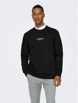 ONLY & SONS Sweatshirt Crew Neck i sort til herre