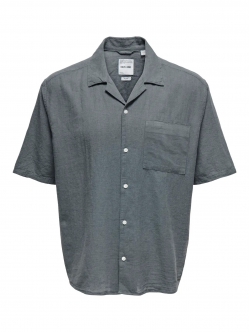 ONLY & SONS T-shirt skjorte i Mørke Grå til herre