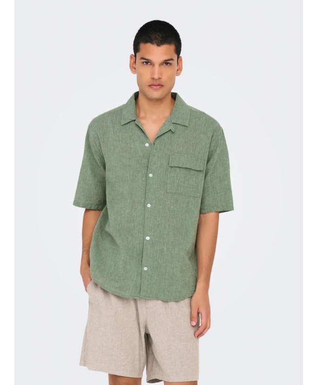 ONLY & SONS T-shirt skjorte i Grøn til herre