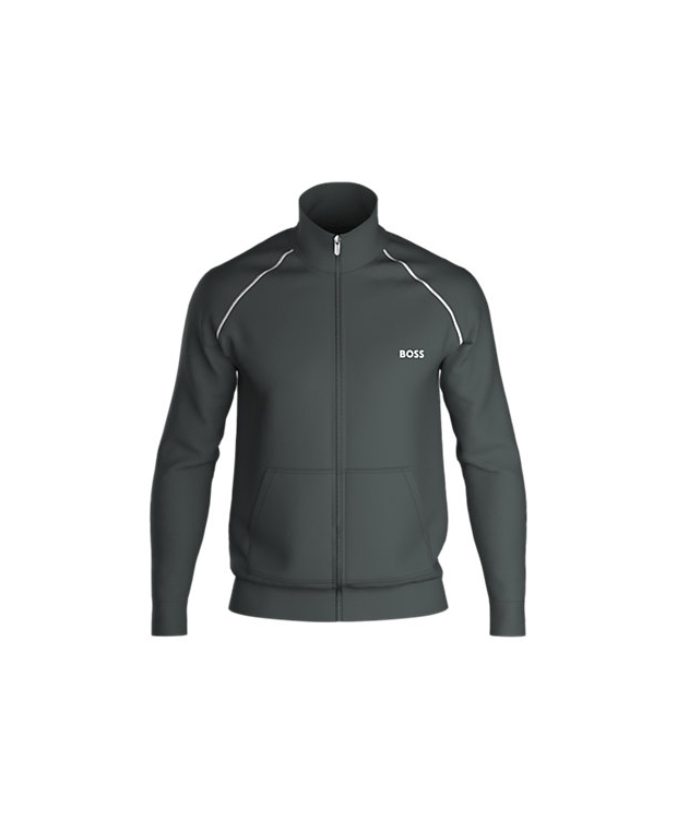 BOSS Open Green Sweatjakke i Stretch Bomuld til herre