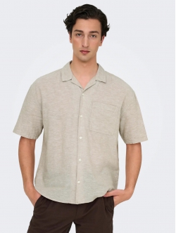 ONLY & SONS T-shirt skjorte i Beige til herre