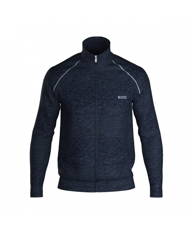 BOSS Open Blue Sweatjakke i Stretch Bomuld til herre