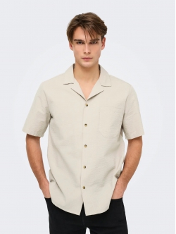 ONLY & SONS T-shirt skjorte i Silver Lining til herre