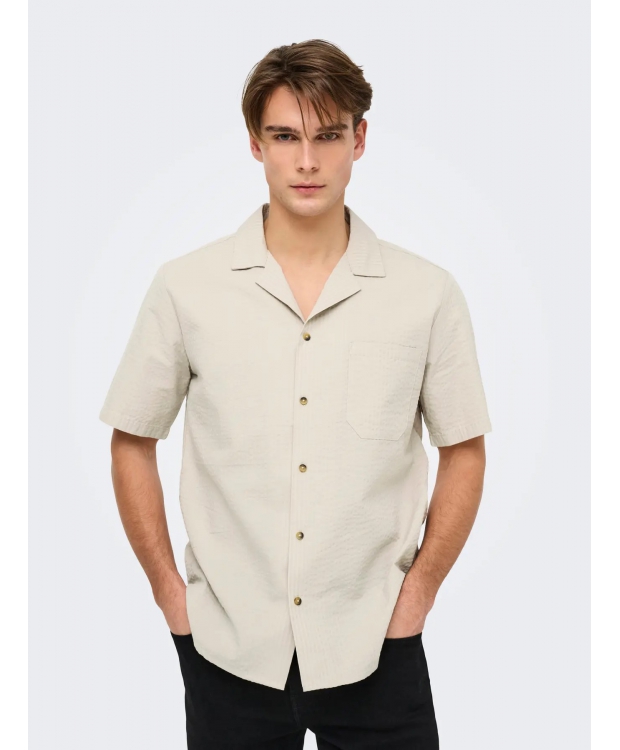 ONLY & SONS T-shirt skjorte i Silver Lining til herre