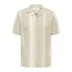 ONLY & SONS T-shirt skjorte i Vintage Khaki med striber til herre