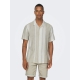 ONLY & SONS T-shirt skjorte i Vintage Khaki med striber til herre