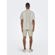 ONLY & SONS T-shirt skjorte i Vintage Khaki med striber til herre