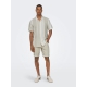 ONLY & SONS T-shirt skjorte i Vintage Khaki med striber til herre