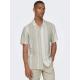 ONLY & SONS T-shirt skjorte i Vintage Khaki med striber til herre