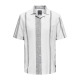 ONLY & SONS T-shirt skjorte i Cloud Dancer med striber til herre