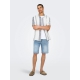 ONLY & SONS T-shirt skjorte i Cloud Dancer med striber til herre