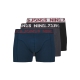 Jack & Jones 3pak trunks i mørke nuancer med farvet elastik til herre