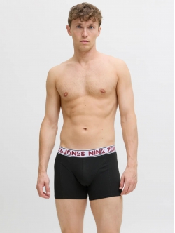 Jack & Jones 3pak trunks i mørke nuancer med farvet elastik til herre