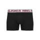 Jack & Jones 3pak trunks i mørke nuancer med farvet elastik til herre