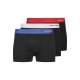 Jack & Jones 3pak trunks i sort med farvet bånd til herre