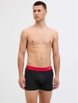 Jack & Jones 3pak trunks i sort med farvet bånd til herre
