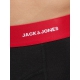 Jack & Jones 3pak trunks i sort med farvet bånd til herre