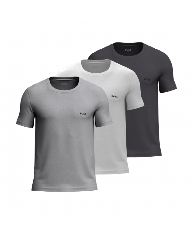 BOSS 3pak bomuld t-shirts i grå nuancer | Regular fit