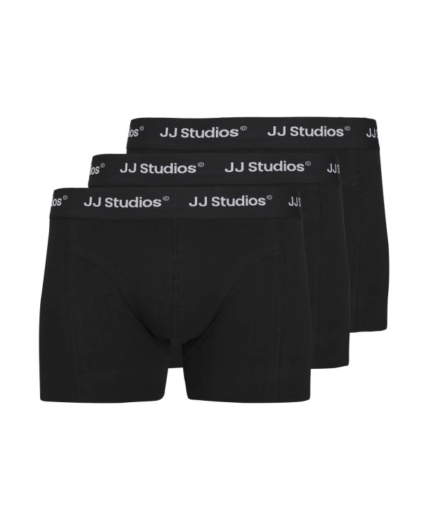 Jack & Jones 3pak trunks i sort med farvet elastik til herre