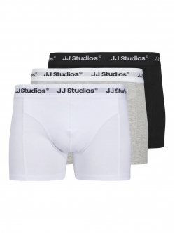 Jack & Jones 3pak trunks i hvid, grå og sort til herre